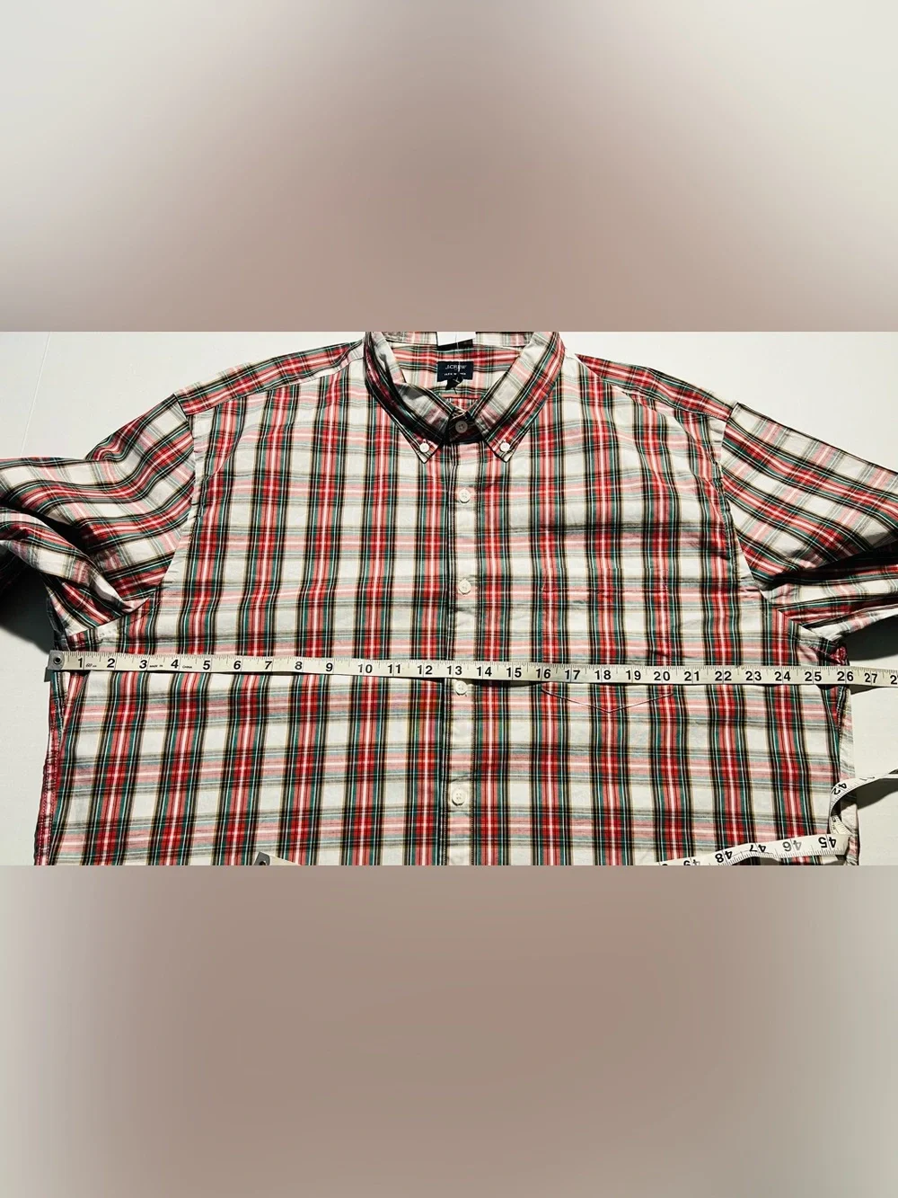 J.Crew Classic Flex Washed Plaid Mens Long Sleeve Button Down Shirt Size 2XL NWT